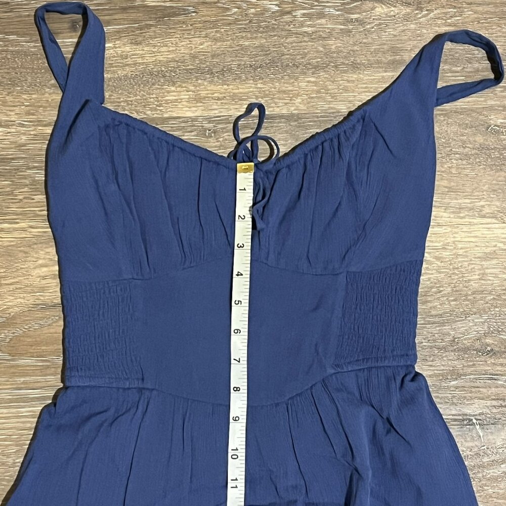 Hollister Sofia Side-Smocked Maxi Dress in Blue - Picture 7 of 7